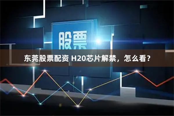 东莞股票配资 H20芯片解禁，怎么看？